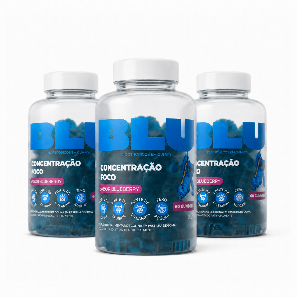 COMBO 3 POTES - 60 GUMMIES CADA